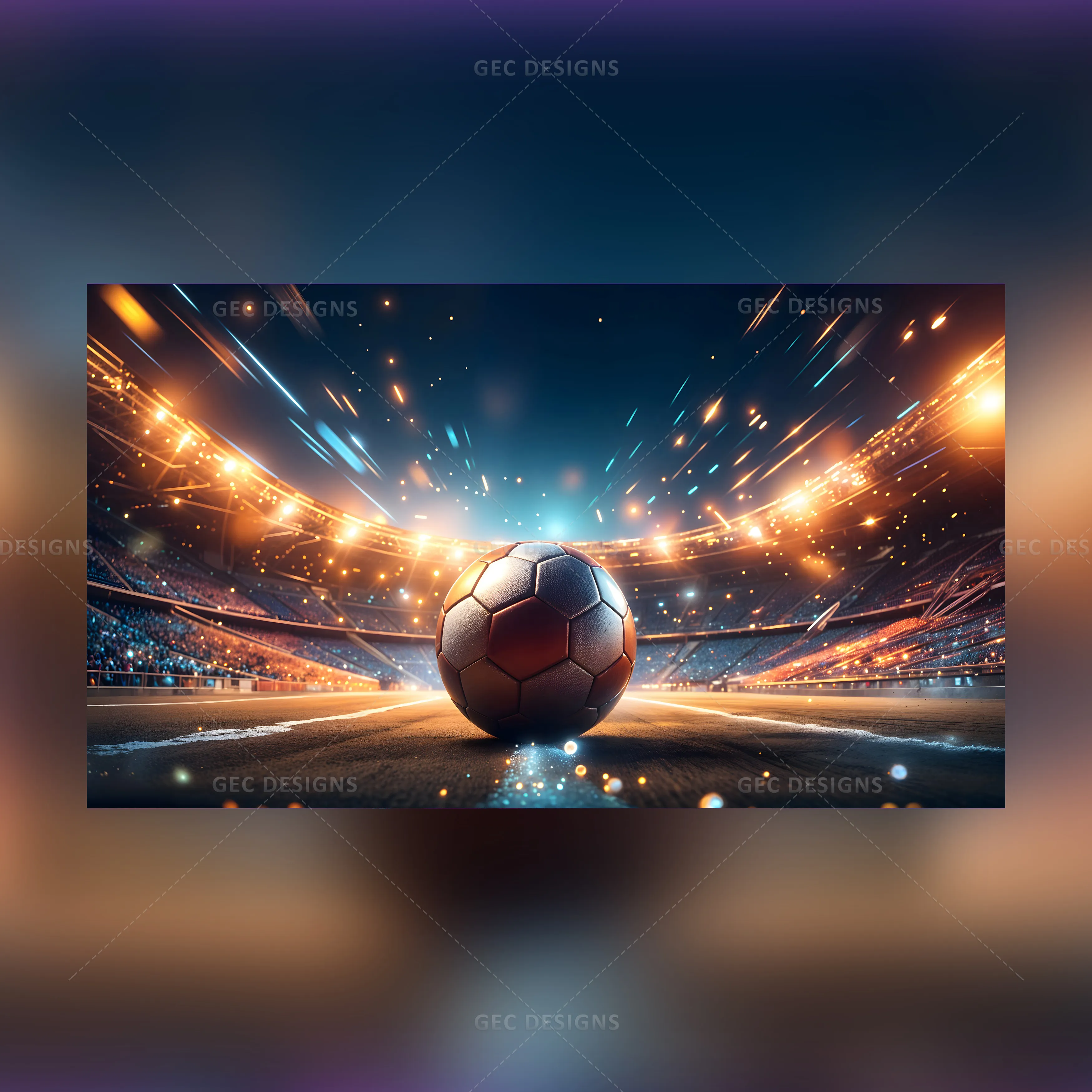 Football World Cup championship AI Generated wallpaper with glowing