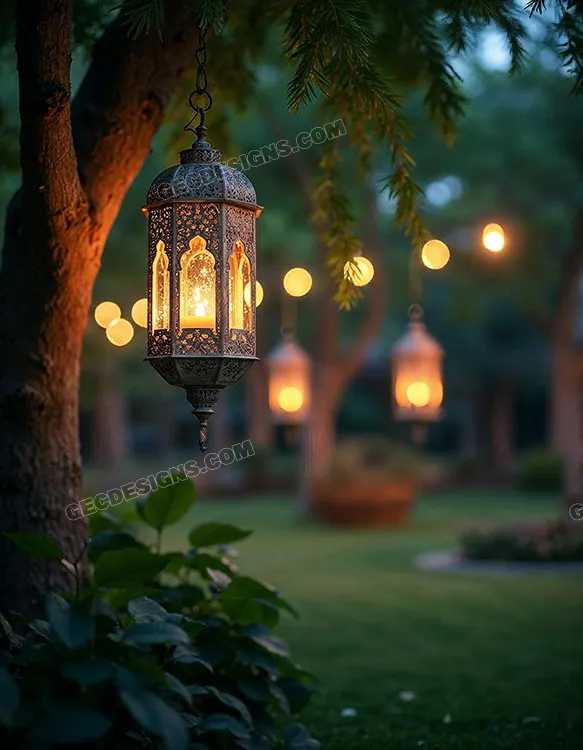 Glowing Ramadan lantern wallpaper