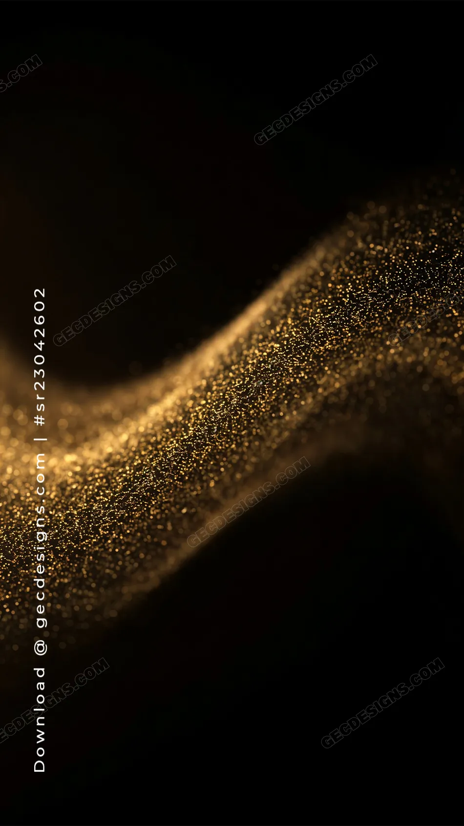Gold Abstract iPhone Wallpaper with Flowing Golden Dust and Luxury Dark Theme