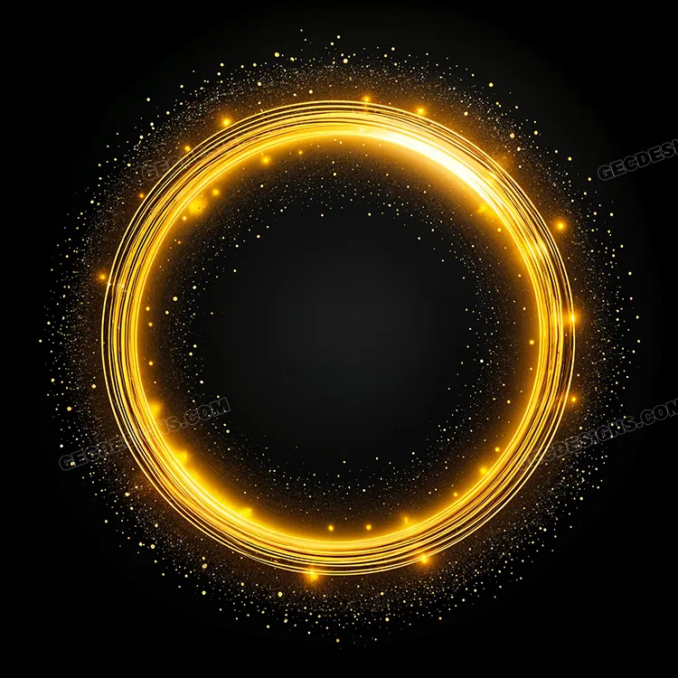 Golden circle with Shiny golden particles wallpaper