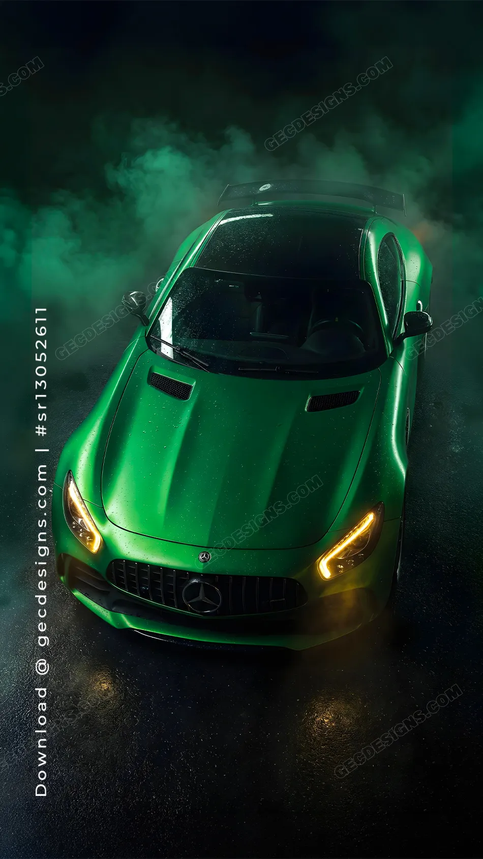 Green Mercedes AMG iPhone Wallpaper With Smoke