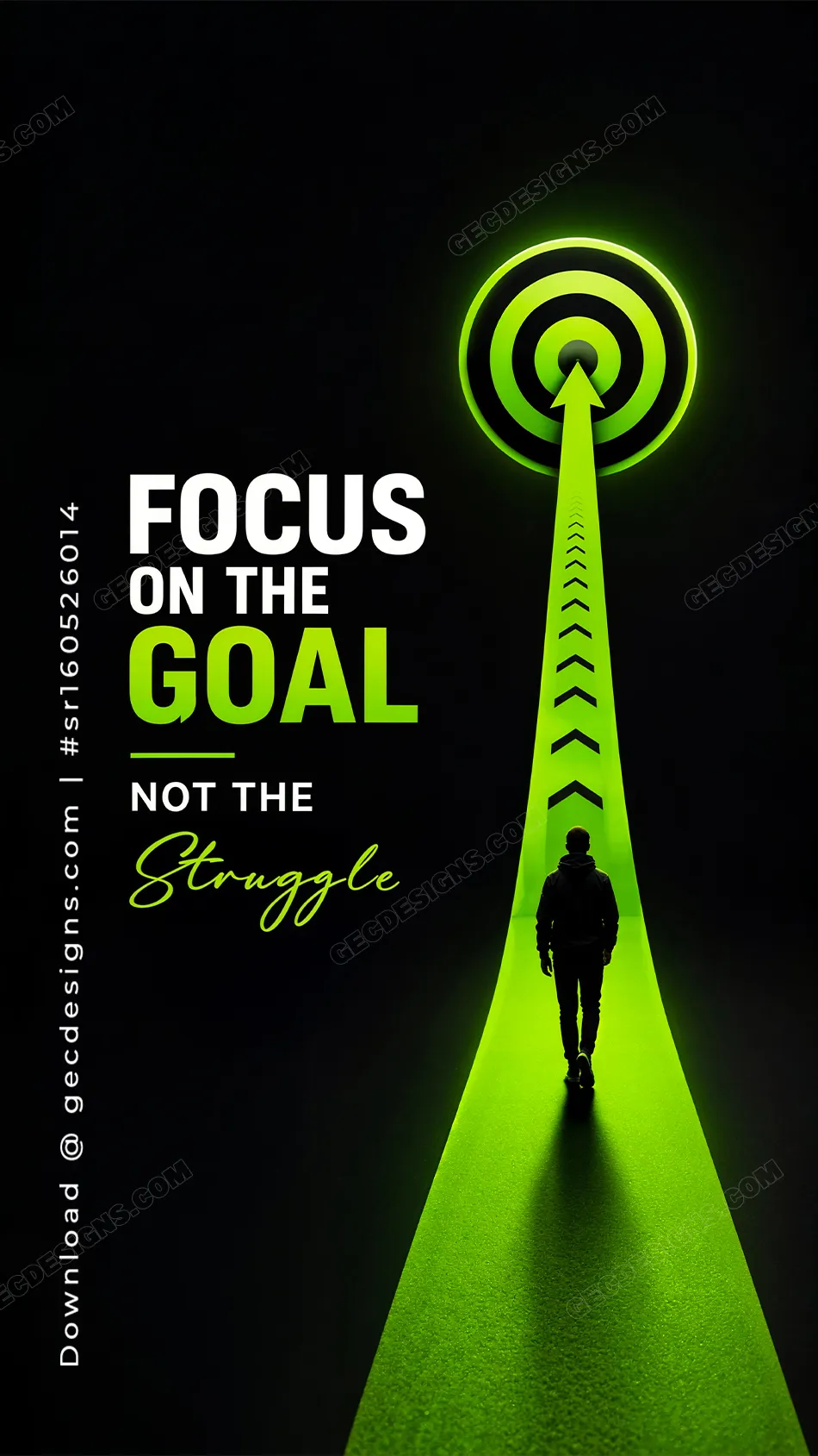 Green Success Mindset iPhone Wallpaper with Focus Goal Target