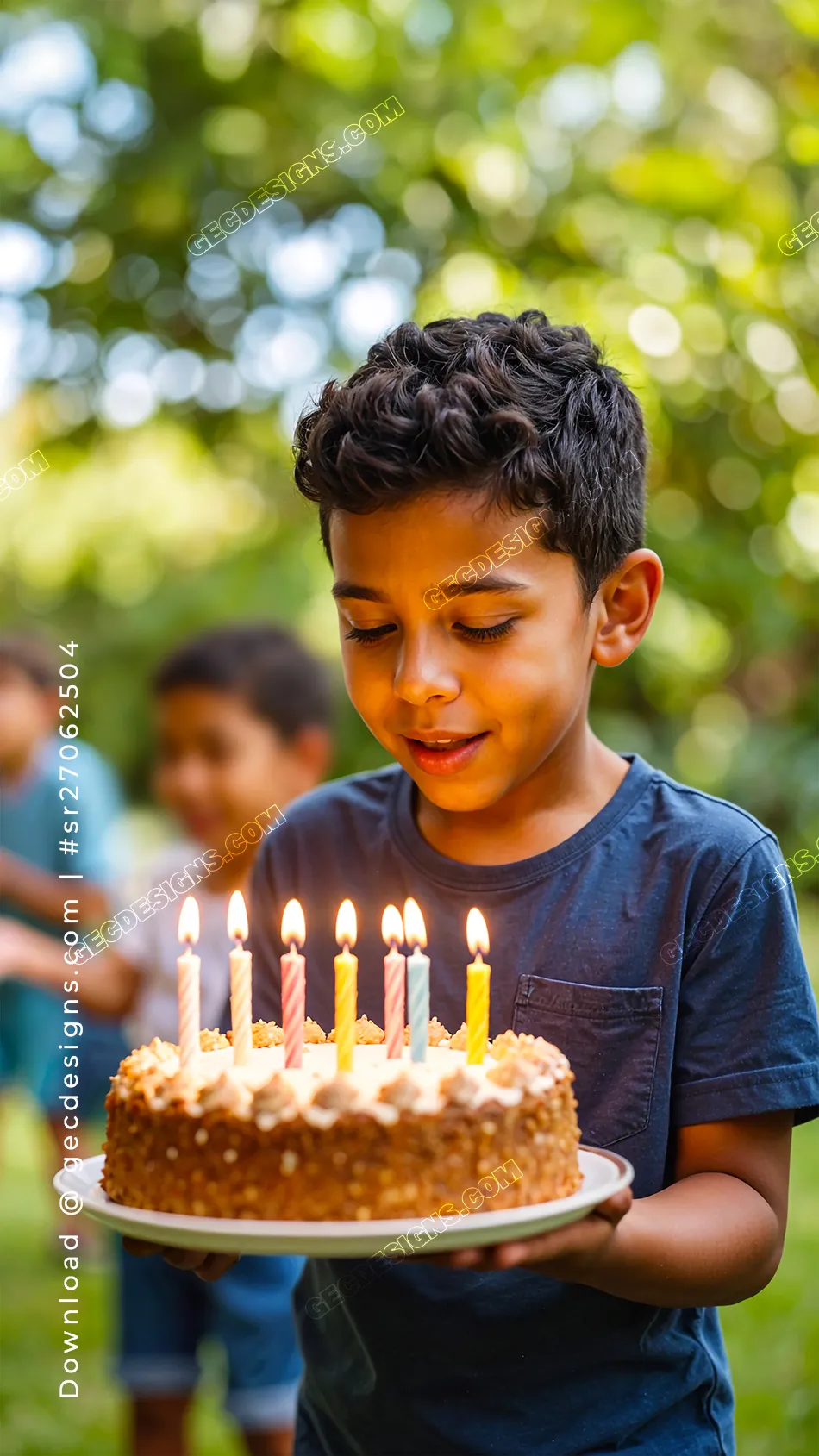 Happy Birthday Image of a Smiling Boy Holding Cake with Candles ...
