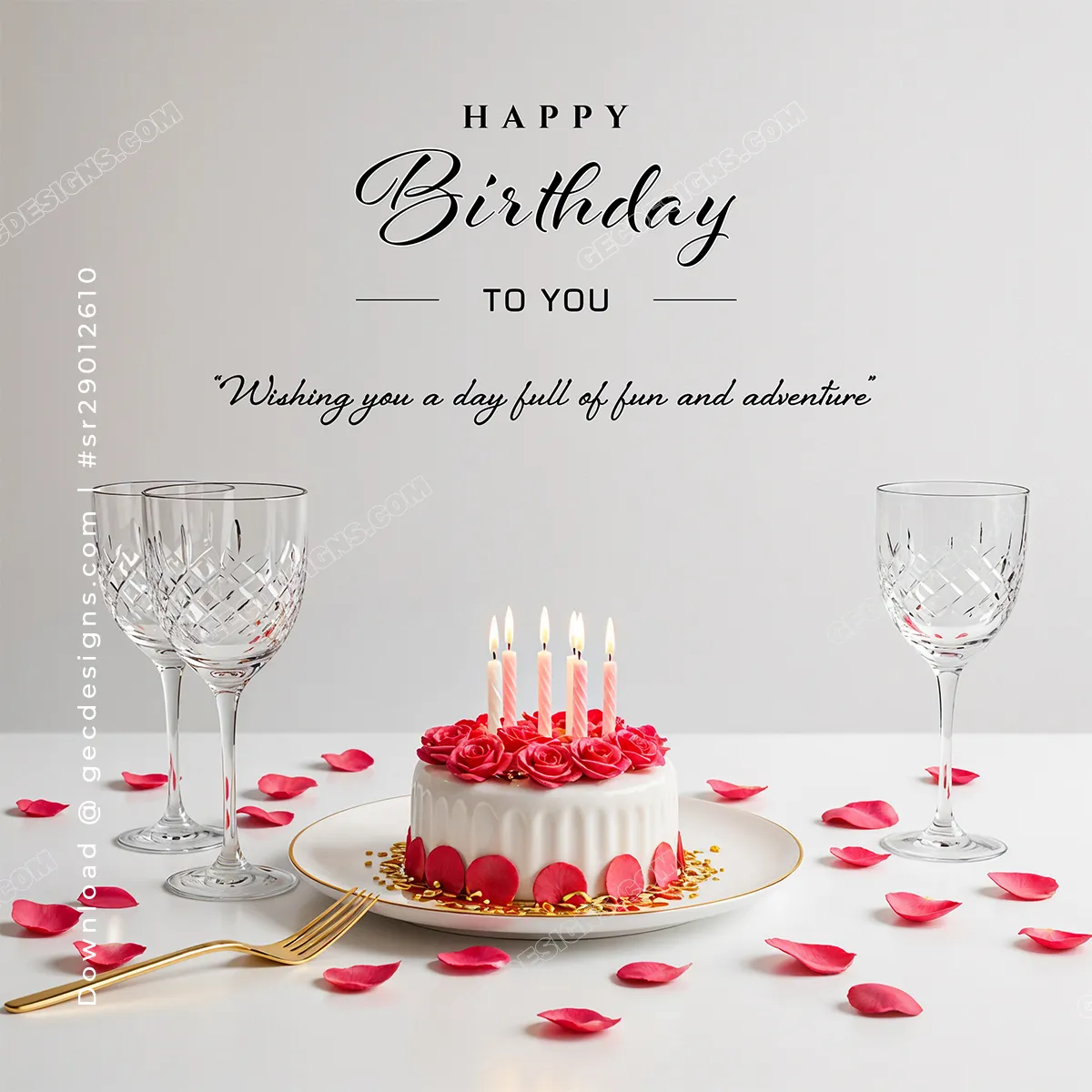 elegant happy birthday wishes Images High Quality... Happy Birthday Wishes Image with Elegant Cake, Rose Petals, Candles ...