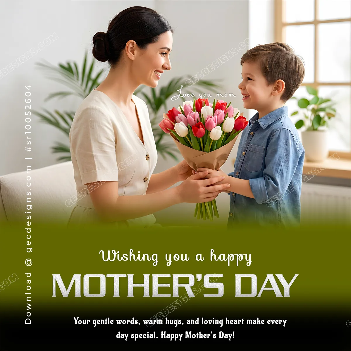Happy Mother’s Day Image Celebrating Mom’s Gentle Love