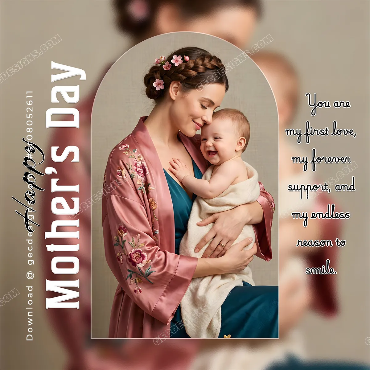 Happy Mother’s Day Image with First Love Mom Quote