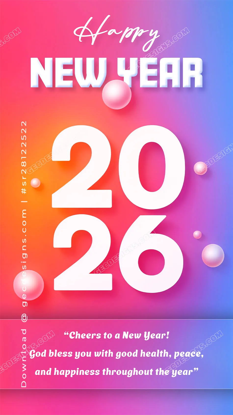 Happy New Year 2026 With Lord Krishna Image For Peace Blessings And Happy New Year 2026 Wishes Image With Colorful Gradient Design Blessings And Heartfelt Messages Sr28122522 Cover.webp