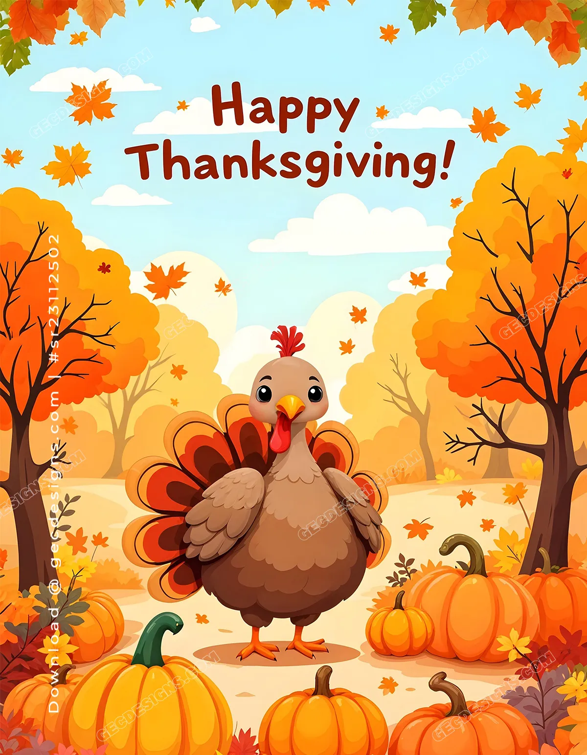 Elegant Happy Thanksgiving Wishes Image with a Soft Orange Glow and a  Stunning Golden Pumpkin Display - GEC Designs, image size:1200x1544