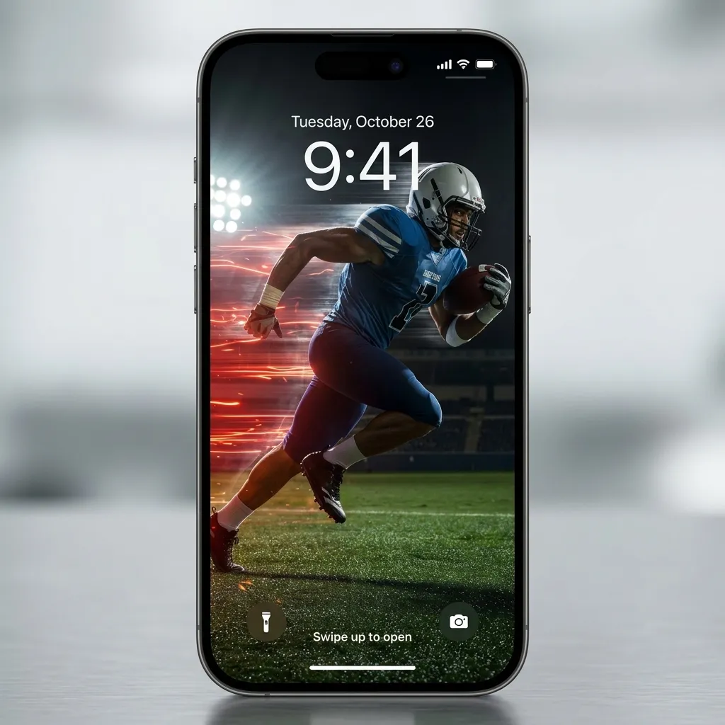Hd american football wallpaper for iPhone lock screen mockup one