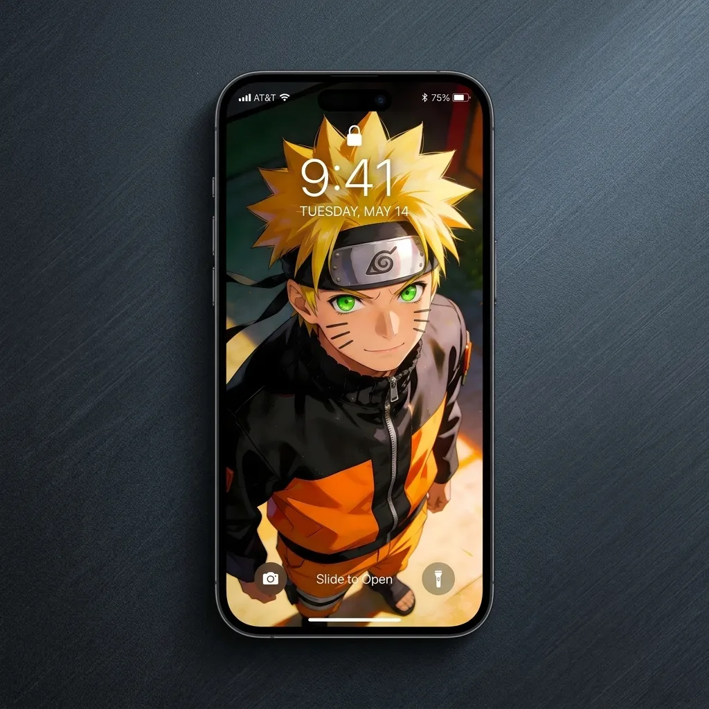Hd naruto iPhone wallpaper with green eyes detail mockup two
