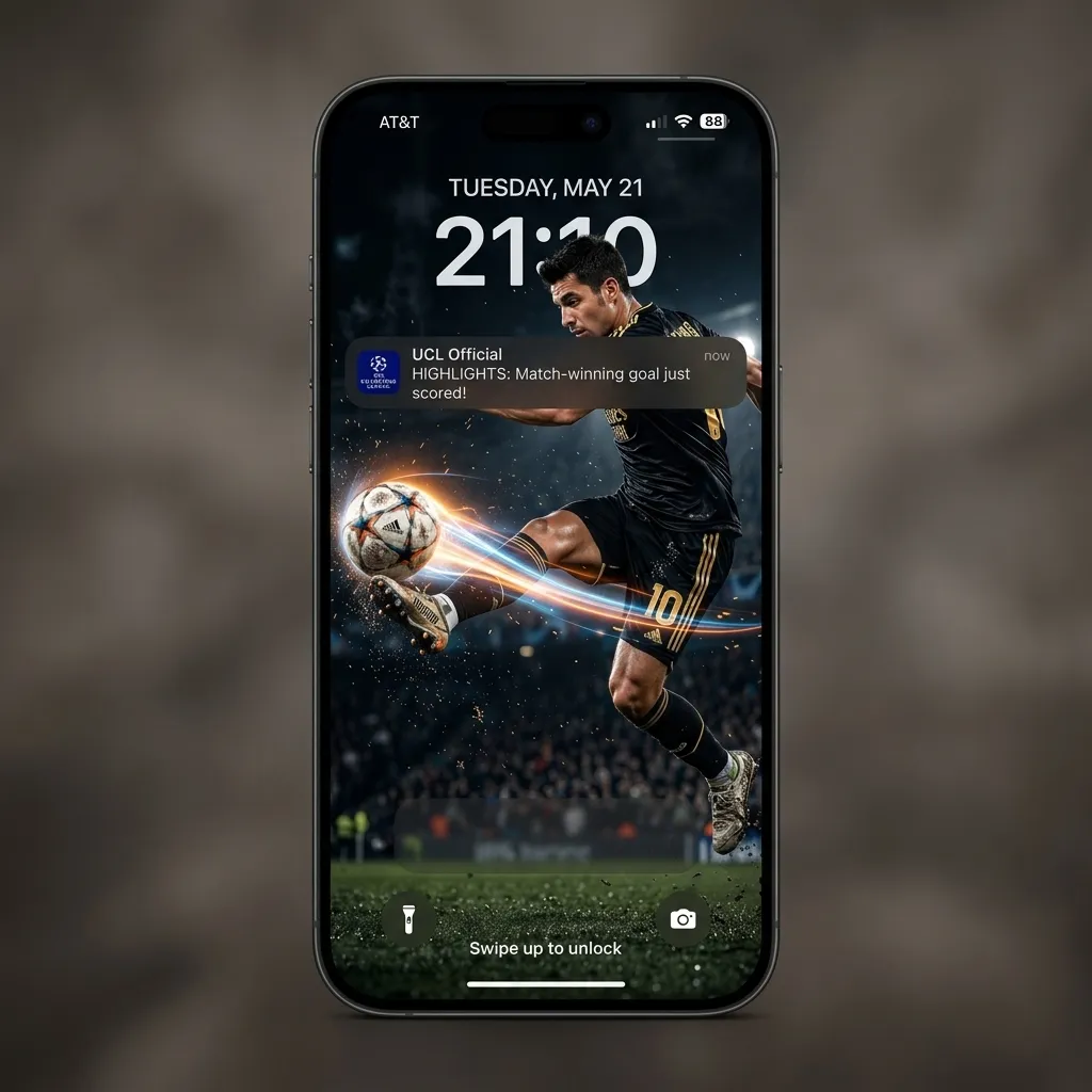 Hd soccer player wallpaper for iPhone lock screens mockup one