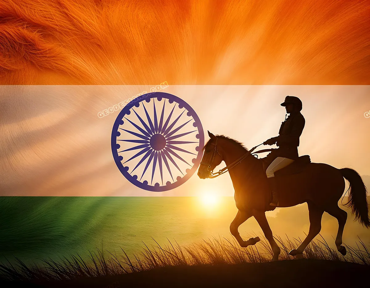 Indian Army Soldier riding a Horse, Indian Army Day, Indian flag background  wallpaper - GEC Designs, image size:1200x933