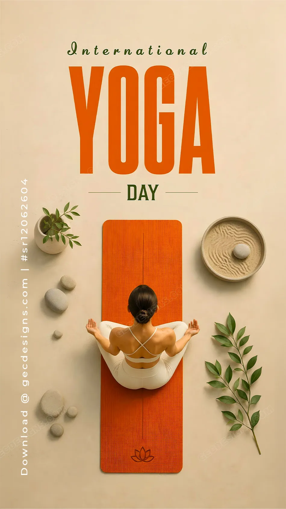 International Yoga Day Images with Peaceful Zen Layout