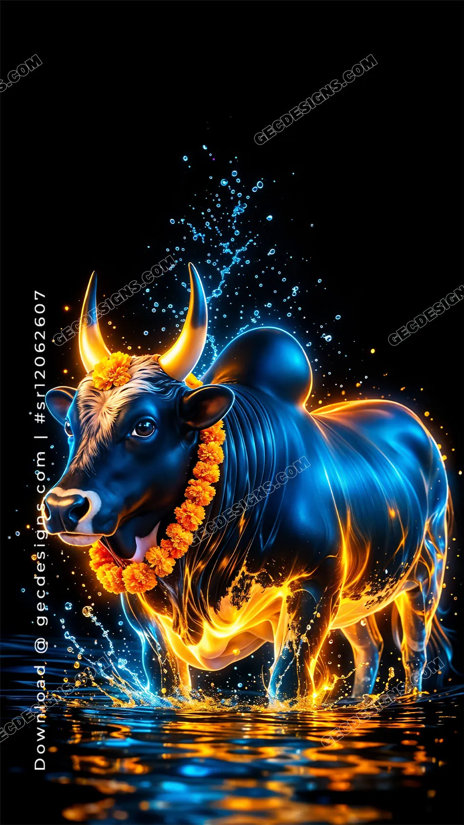 Jallikattu Kangayam Bull Mobile Wallpaper Showing Strength and Tamil Cultural Pride