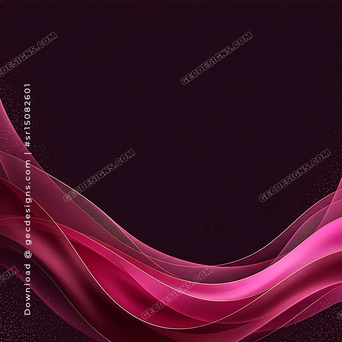 Luxury Berry Pink Silk Waves with Gold Accents - Berry Kiss