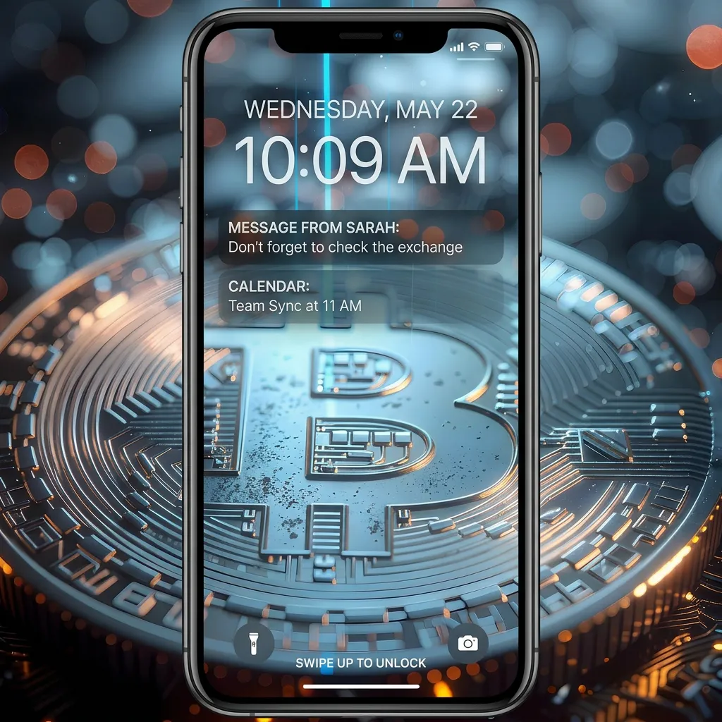 Luxury bitcoin iPhone wallpaper with futuristic glow and digital wealth aesthetic background mockup one