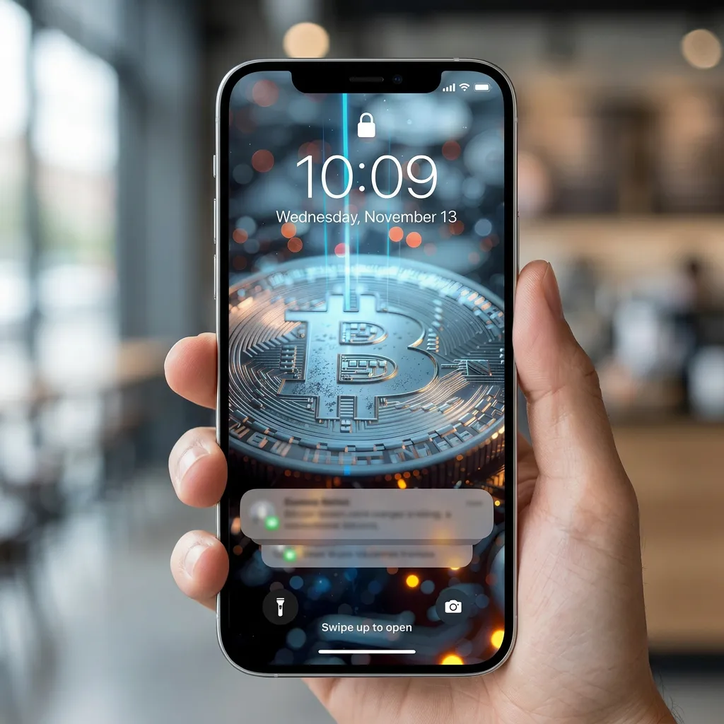 R luxury bitcoin iPhone wallpaper with futuristic glow and digital wealth aesthetic background mockup two