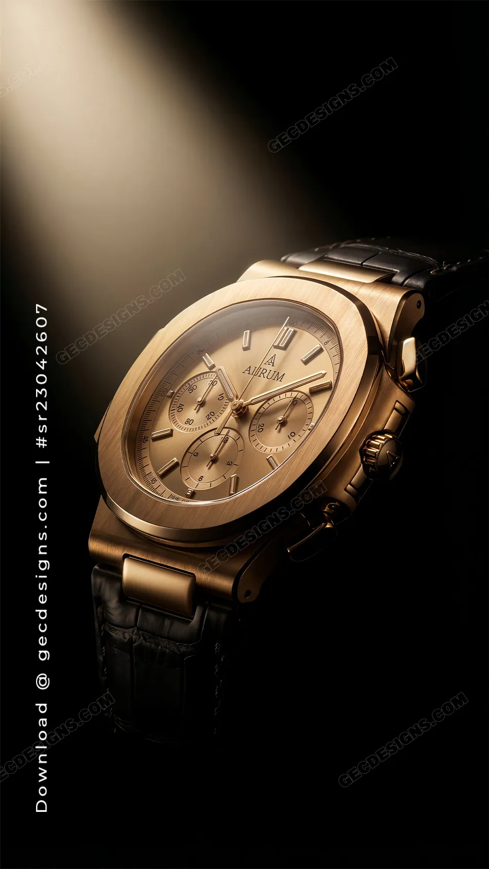 Luxury Watch iPhone Wallpaper with Gold Chronograph and Premium Dark Aesthetic