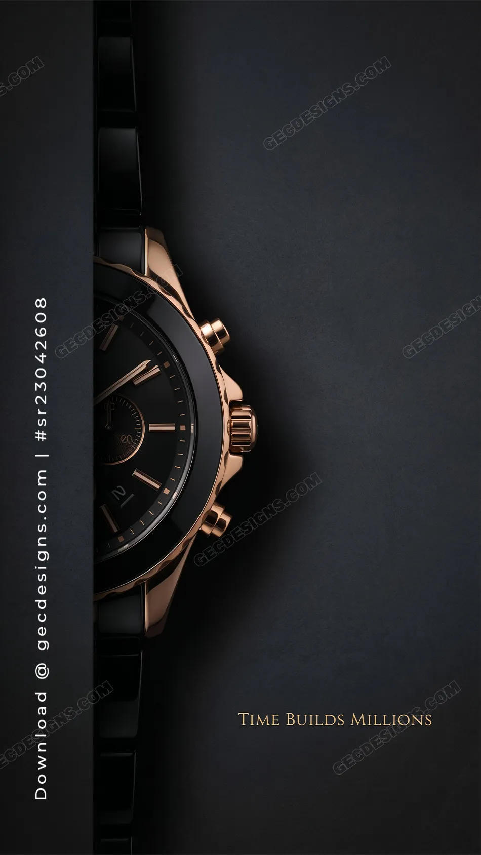 Luxury Watch iPhone Wallpaper with Time Builds Millions and Premium Dark Design