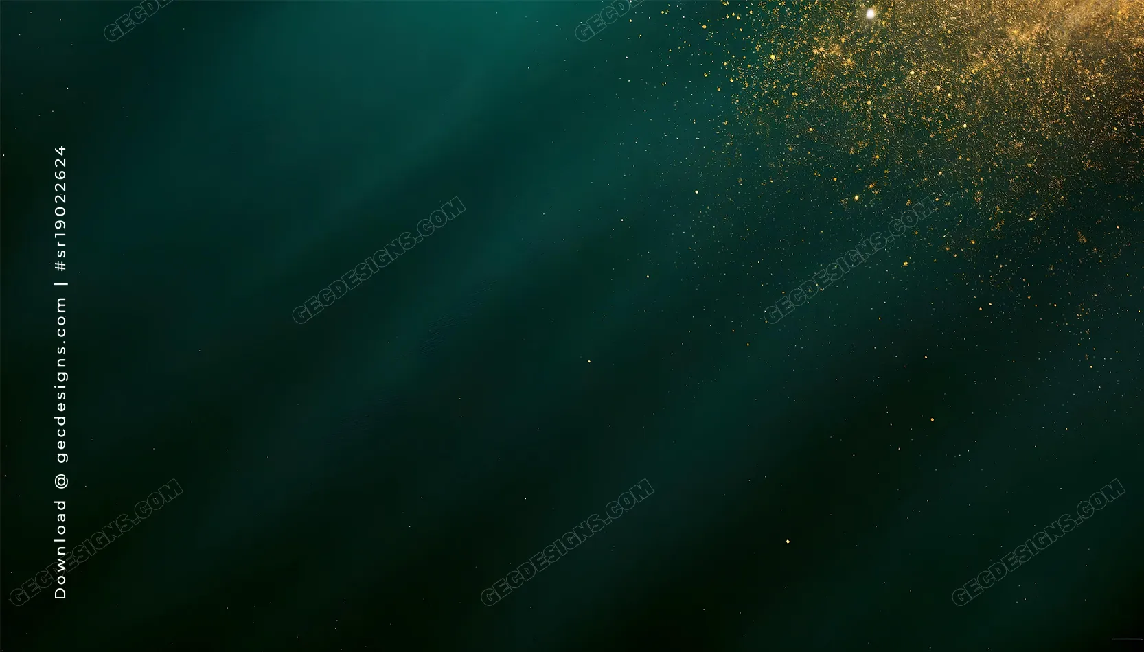 Midnight Green Gradient with Golden Sparkle wallpaper for desktop background