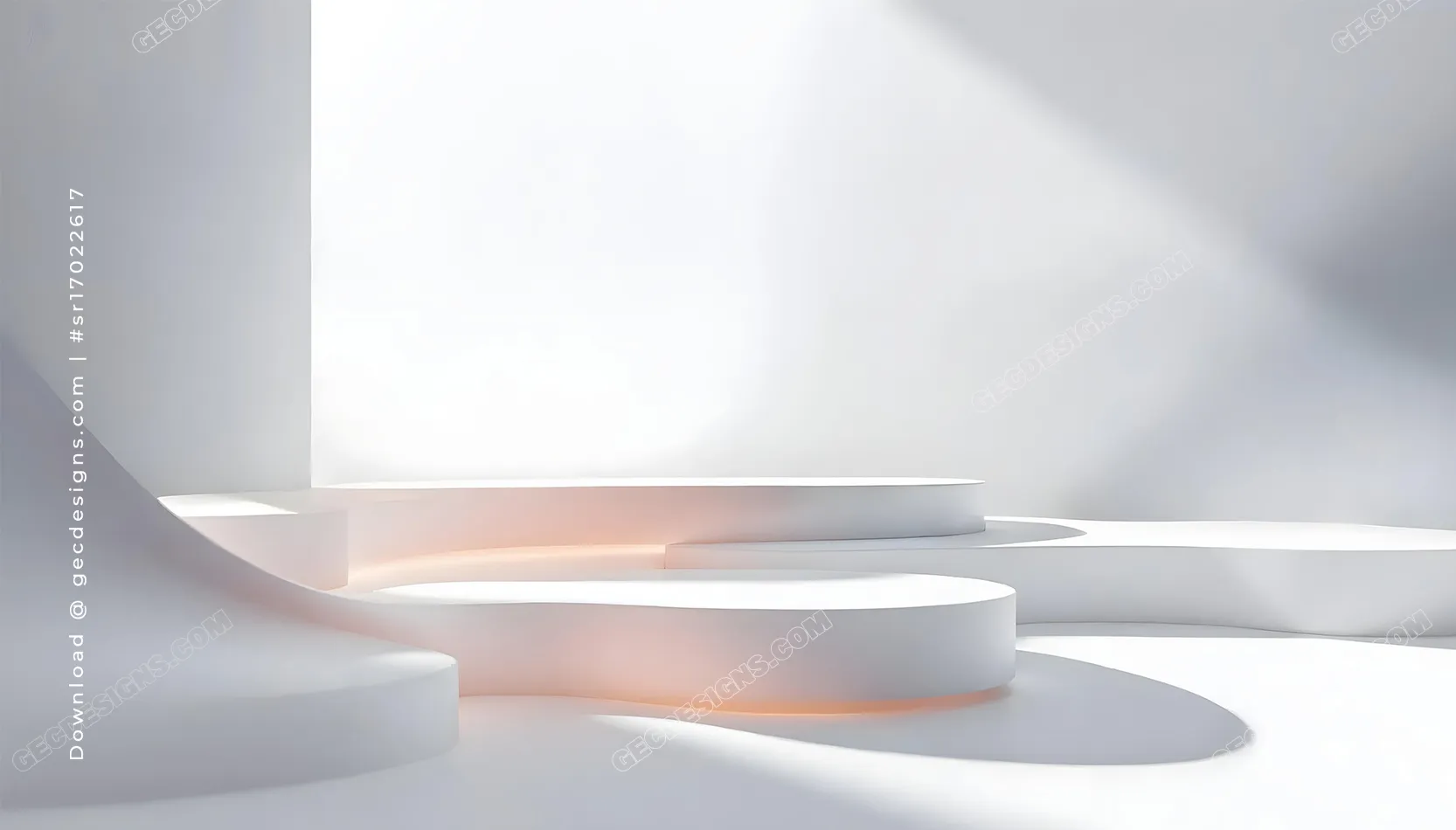 Minimal Aesthetic Wallpaper with White 3D Podium and Soft Ambient Glow