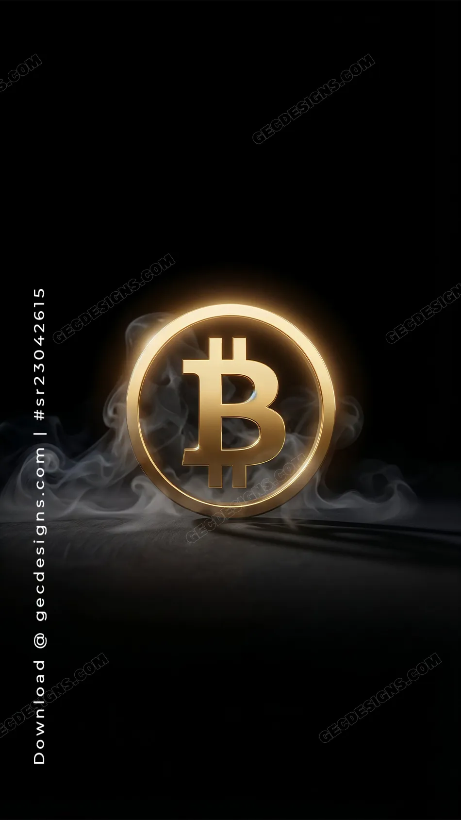 Minimal Bitcoin iPhone Wallpaper with Luxurious Gold Crypto Coin and Dark Aesthetic