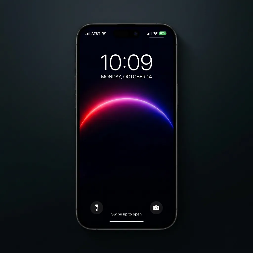 Minimal neon curve wallpaper with black amoled style mockup one