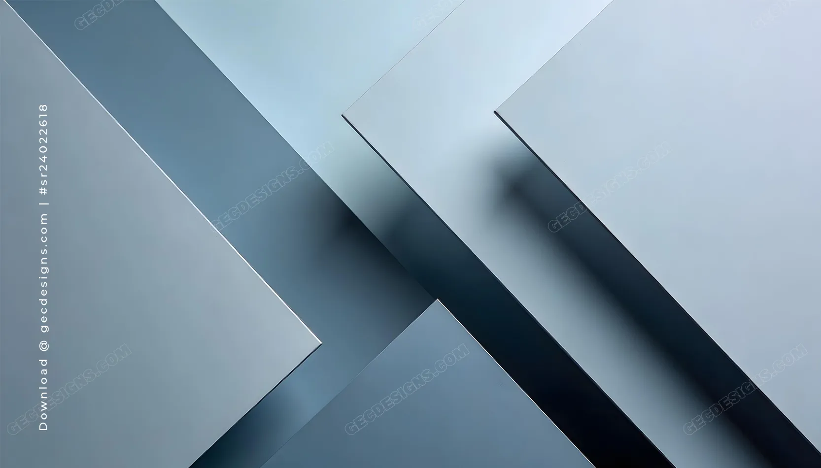 Minimalist Blue Geometric Desktop Wallpaper with Modern Layered Design