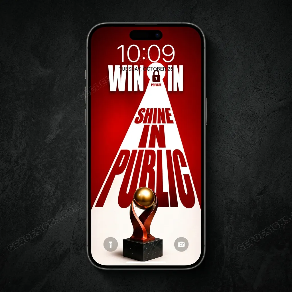 Motivational quote iPhone wallpaper for winners mockup two