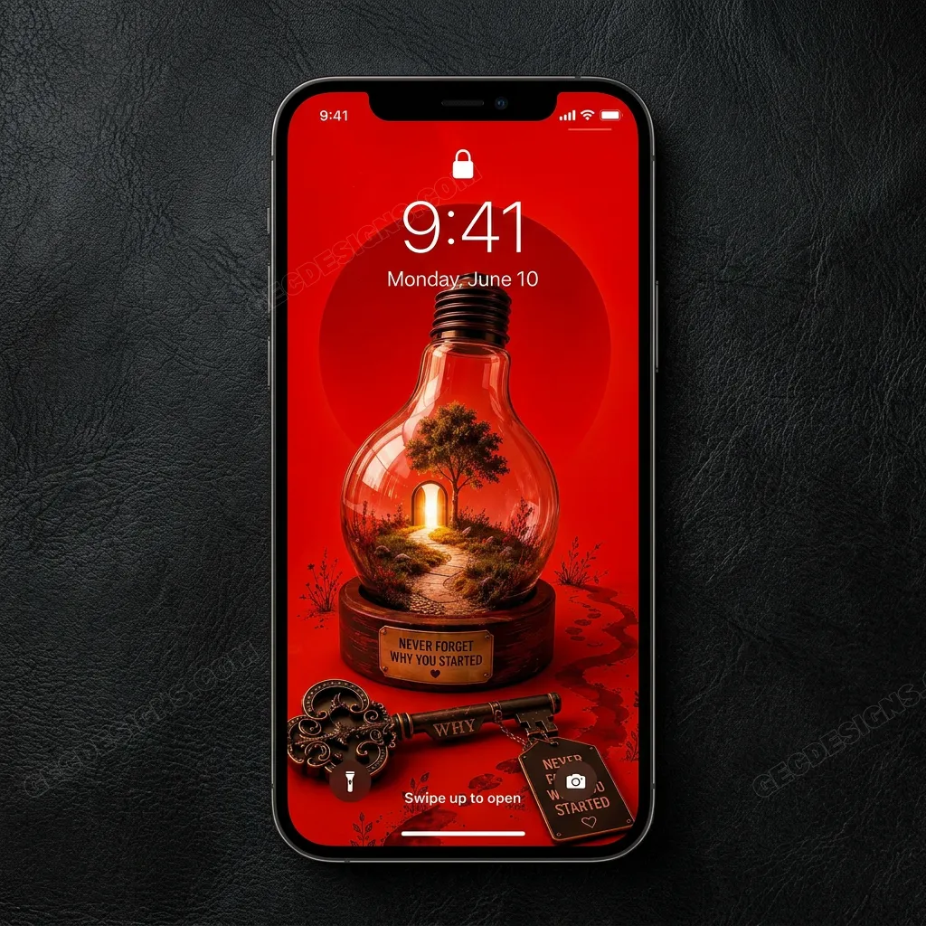 Never forget why you started red theme iPhone wallpaper