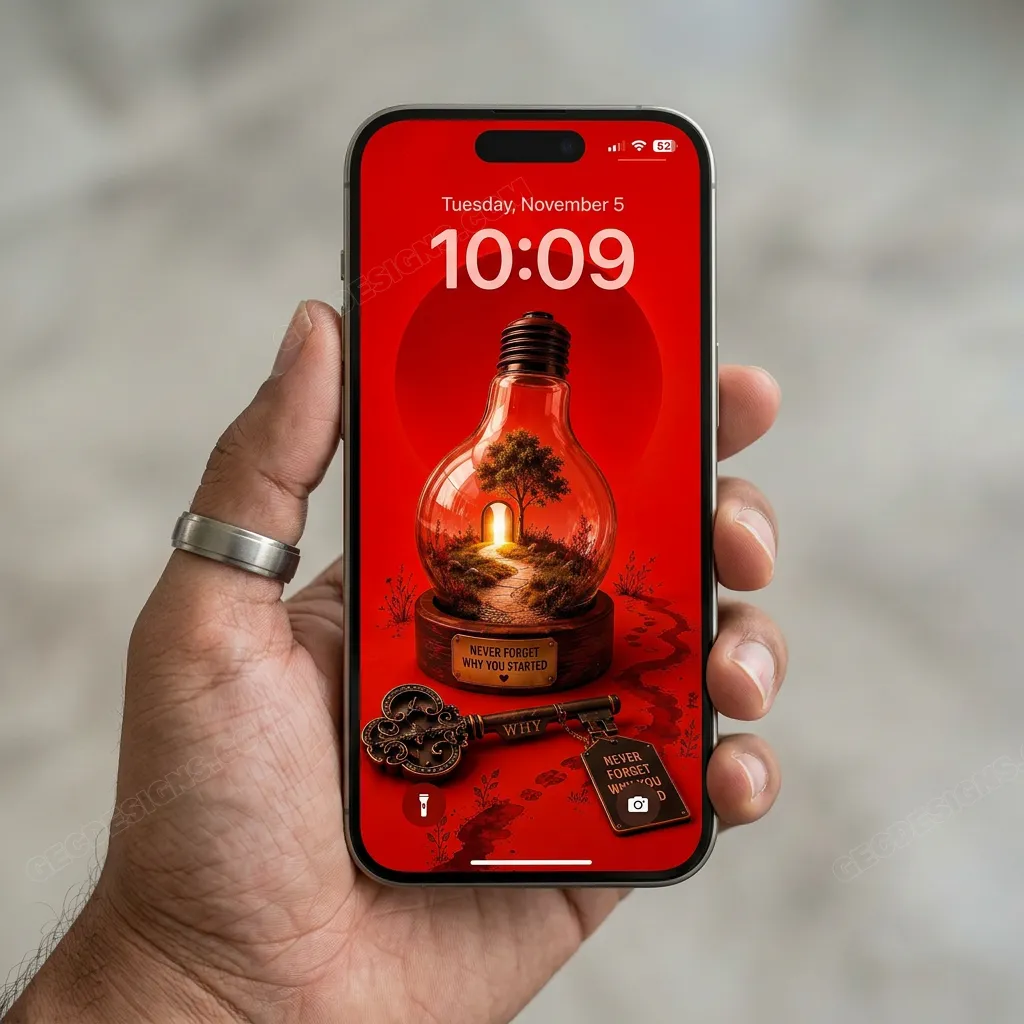 Never forget why you started iPhone wallpaper mockup two