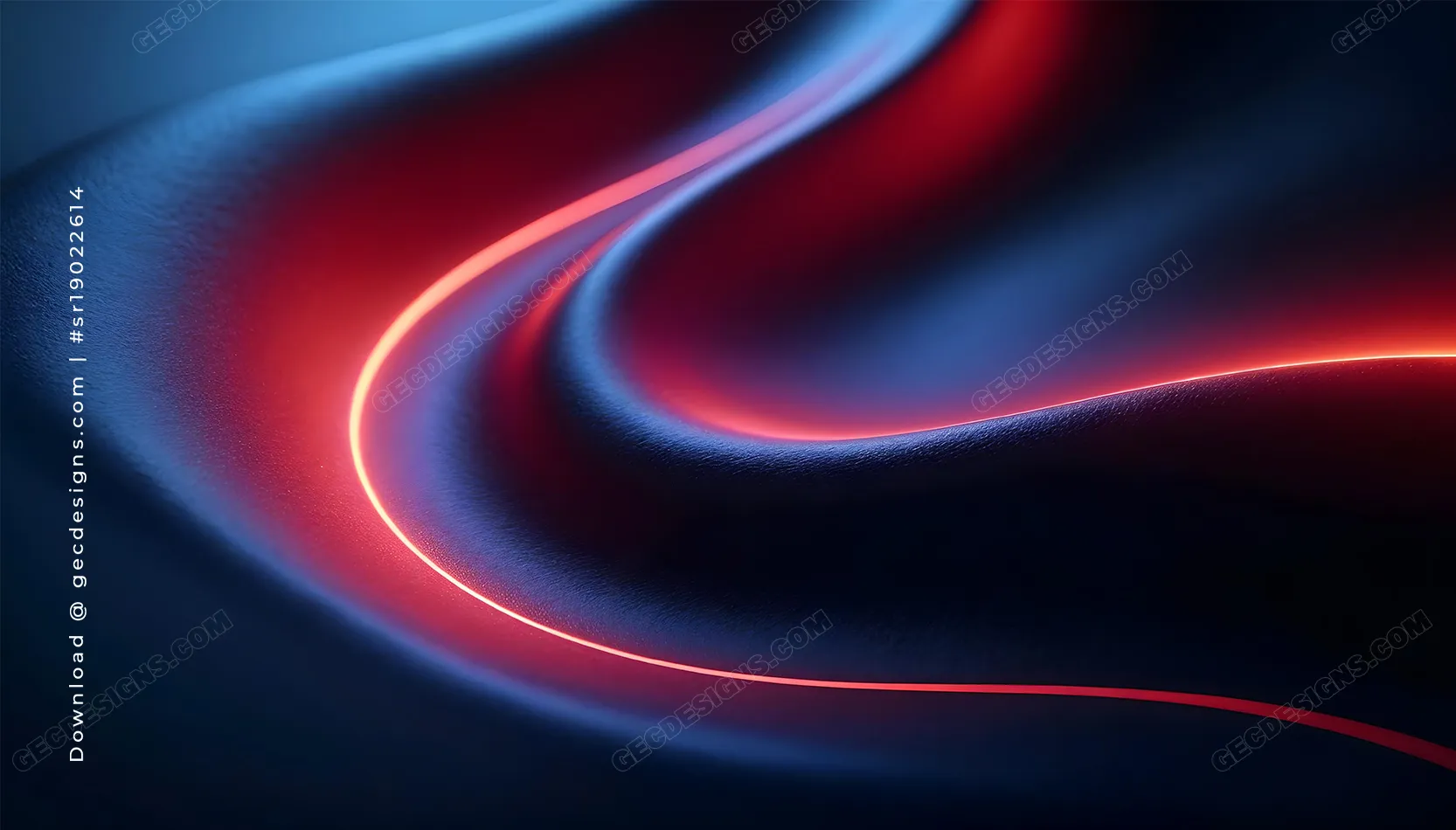 Red and Blue Neon Abstract Gradient Wallpaper with Glowing Curves for desktop background