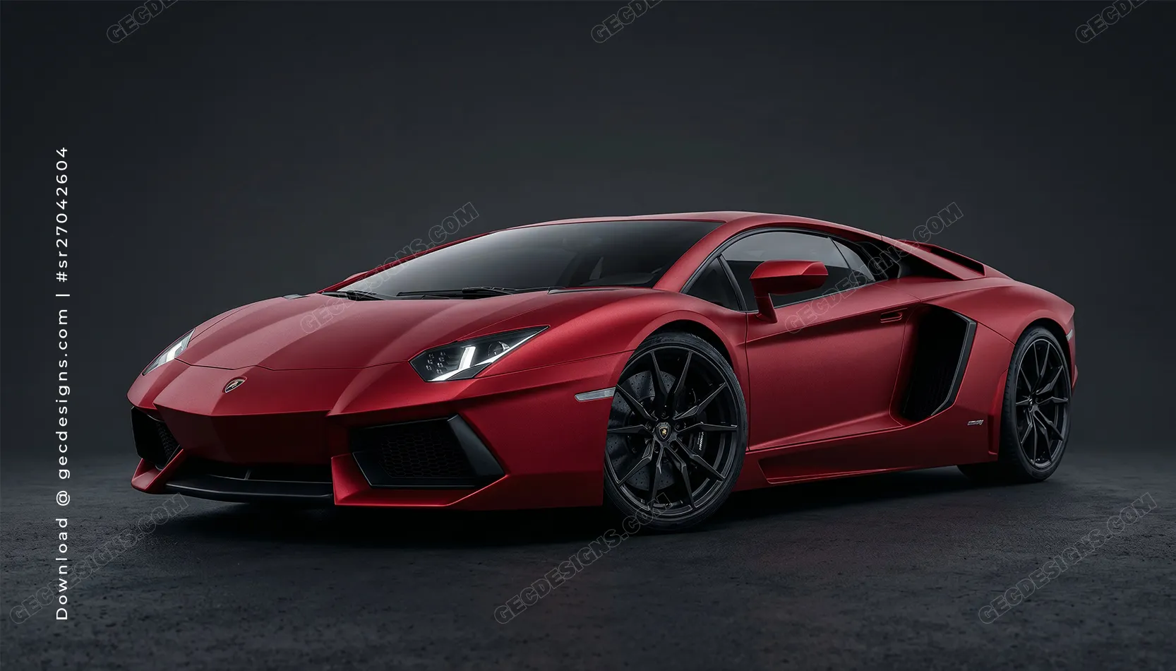 Red Supercar Desktop Wallpaper with Dark Studio Background