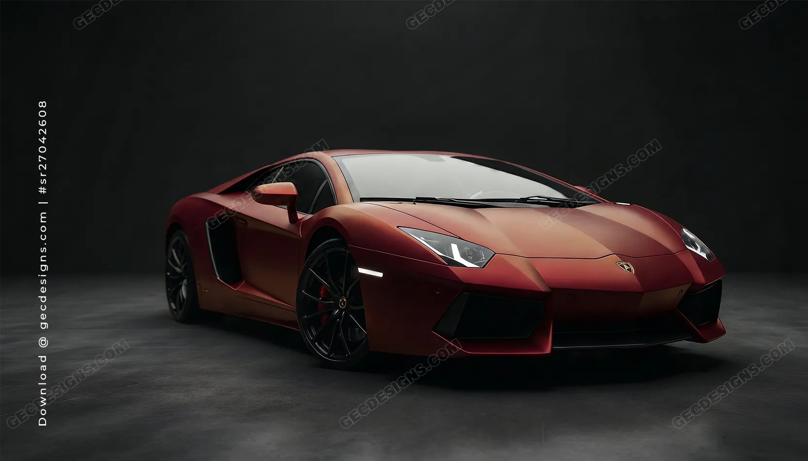Red Supercar Desktop Wallpaper with Dark Studio Lighting