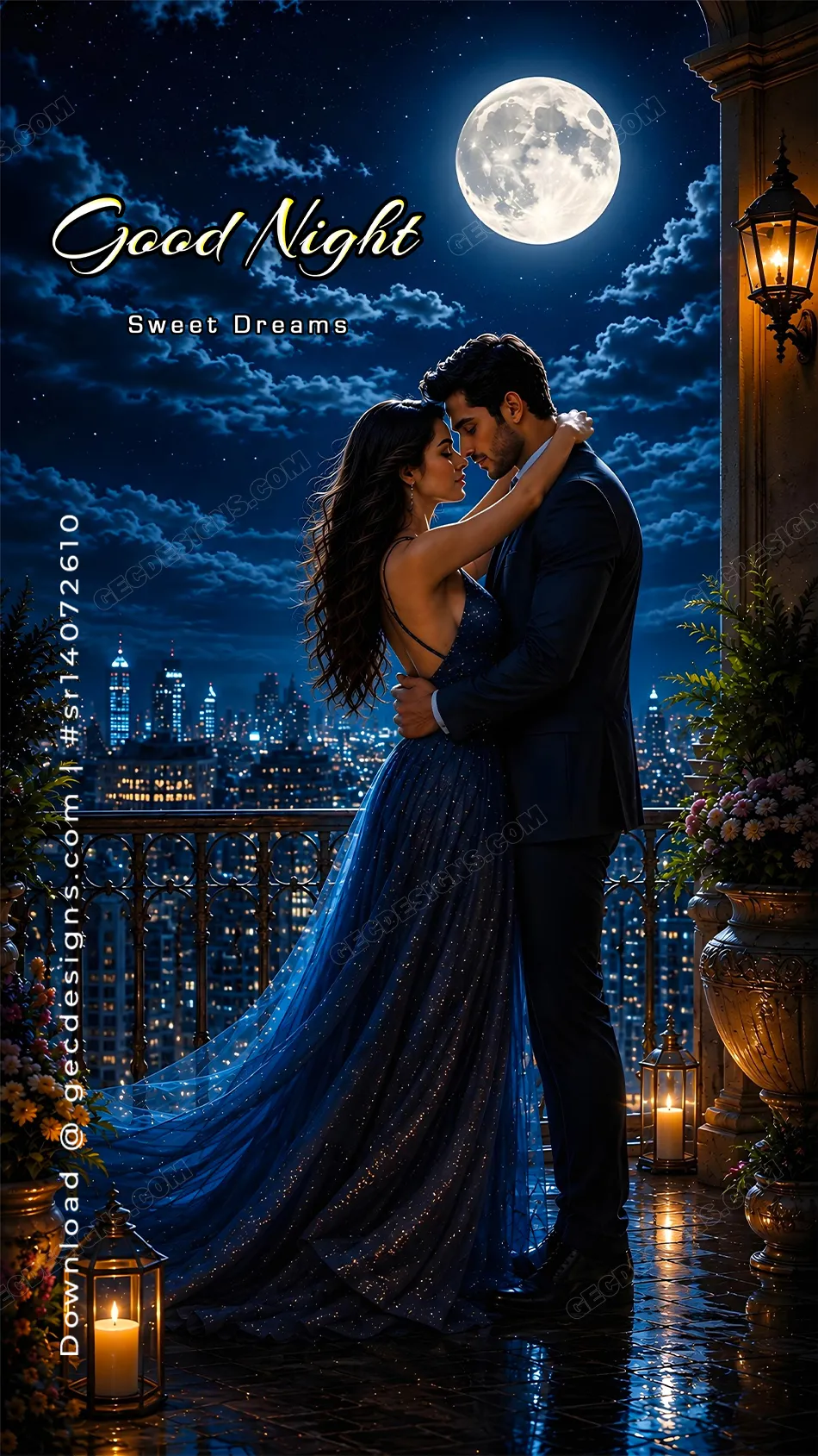 Romantic Good Night Image Under the Moonlit Sky