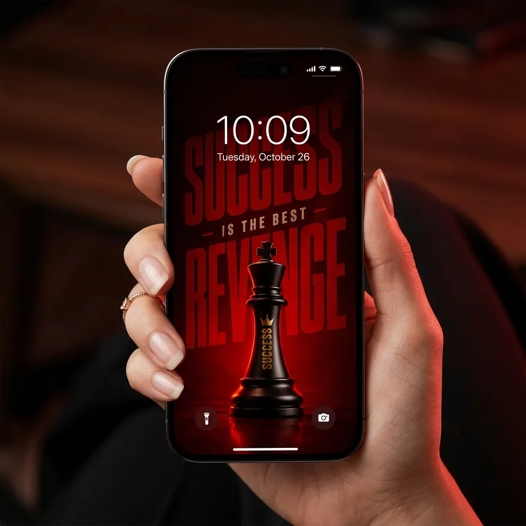 Success is the best revenge chess king motivational iPhone wallpaper mockup one