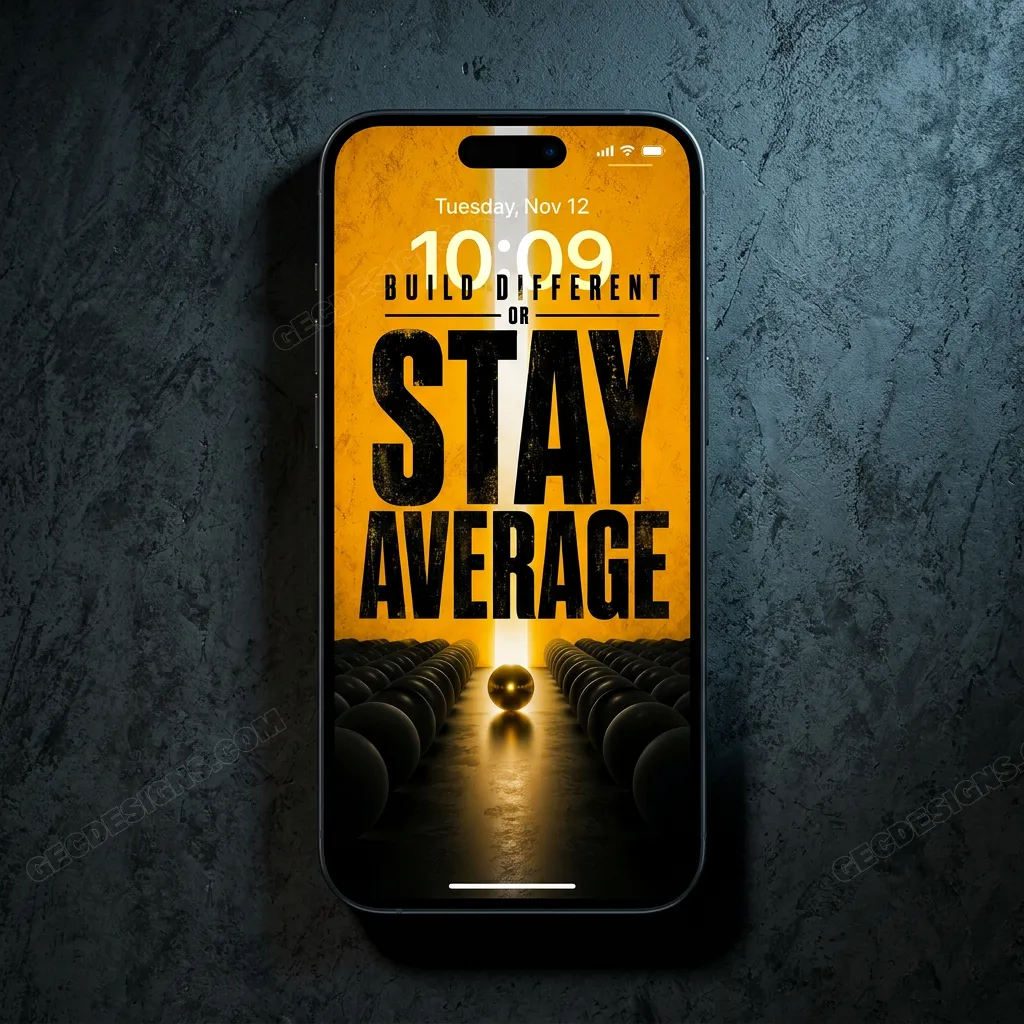 Success mindset iPhone wallpaper with bold yellow design