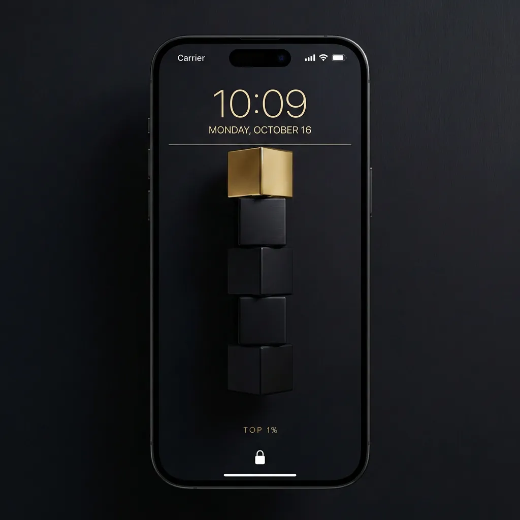 Success mindset iPhone wallpaper with top 1 percent motivation and minimal design mockup two