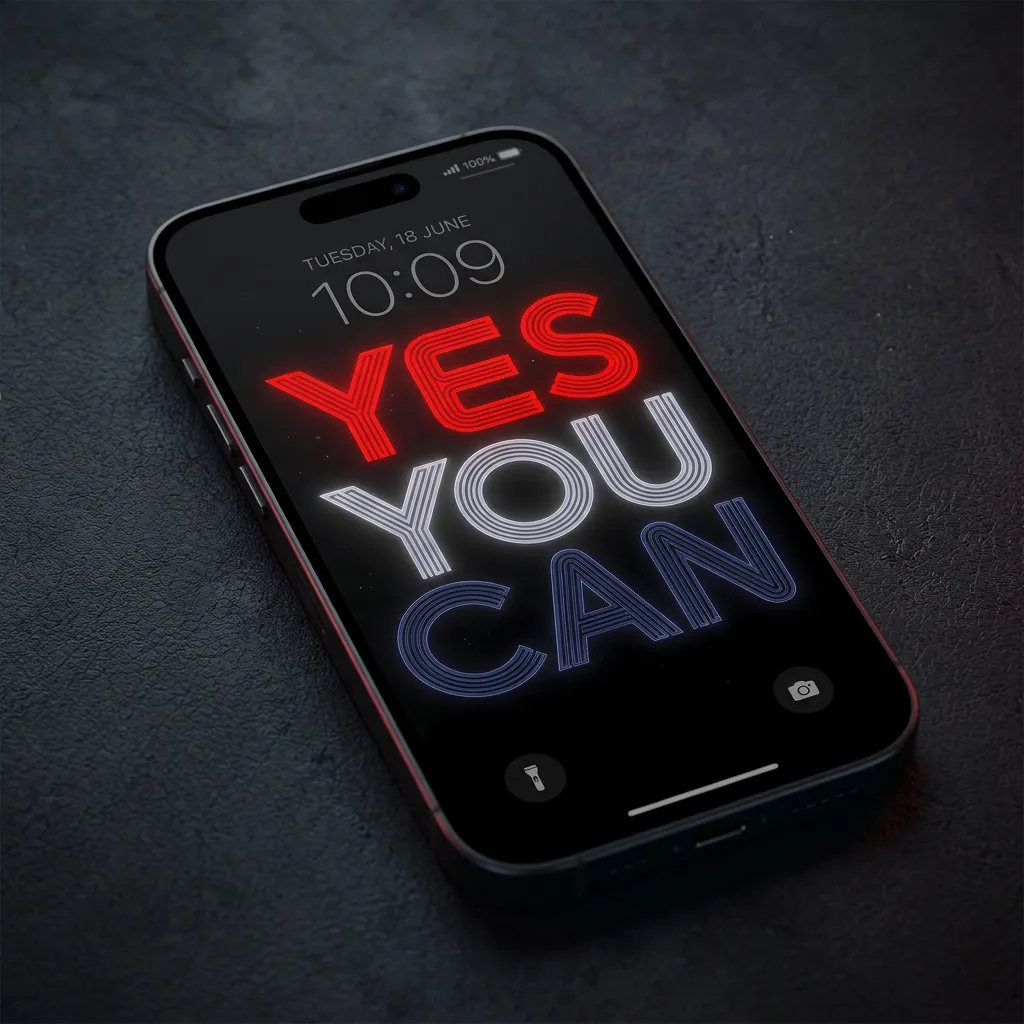 Success mindset iPhone wallpaper with yes you can quotes mockup one
