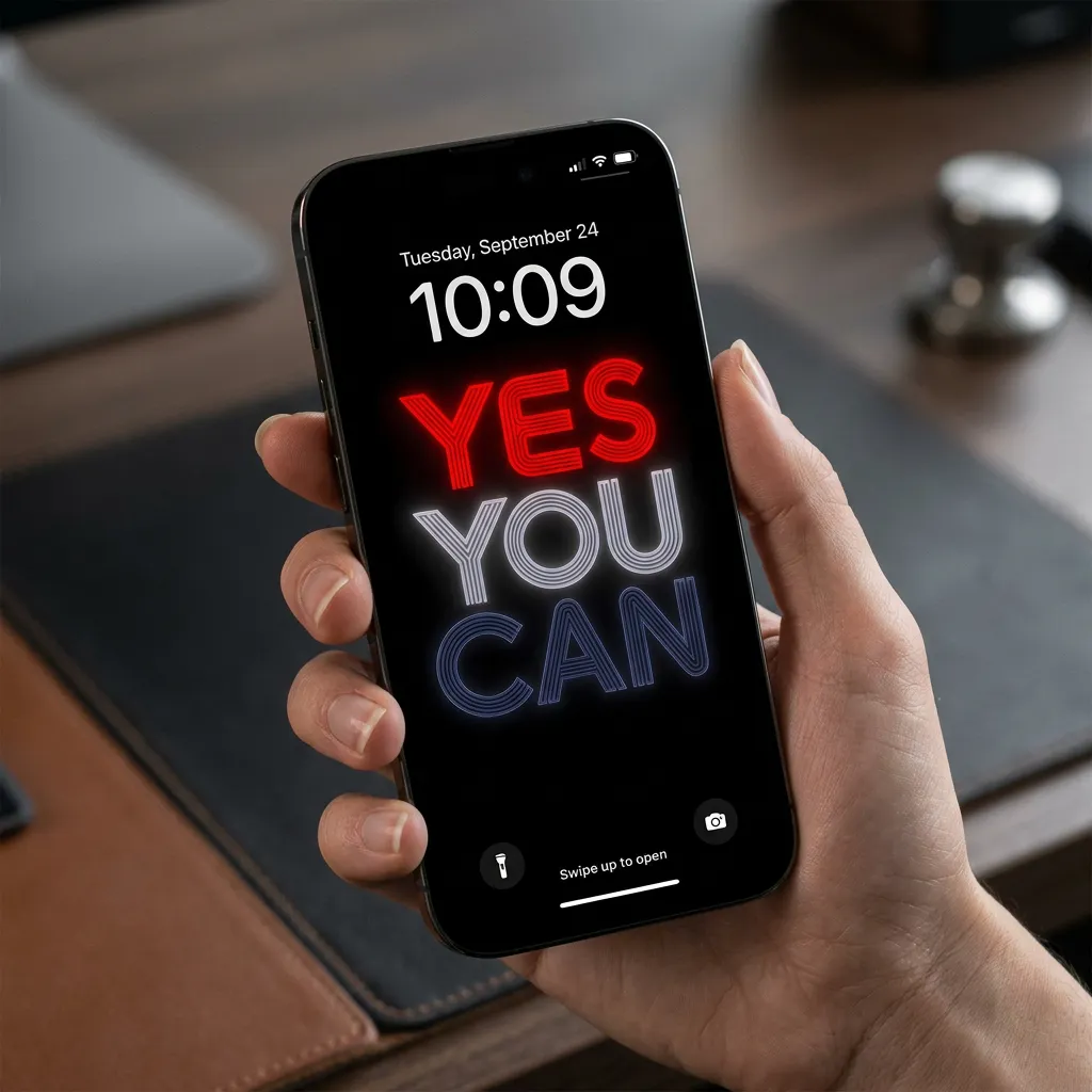 Success mindset iPhone wallpaper with yes you can quotes