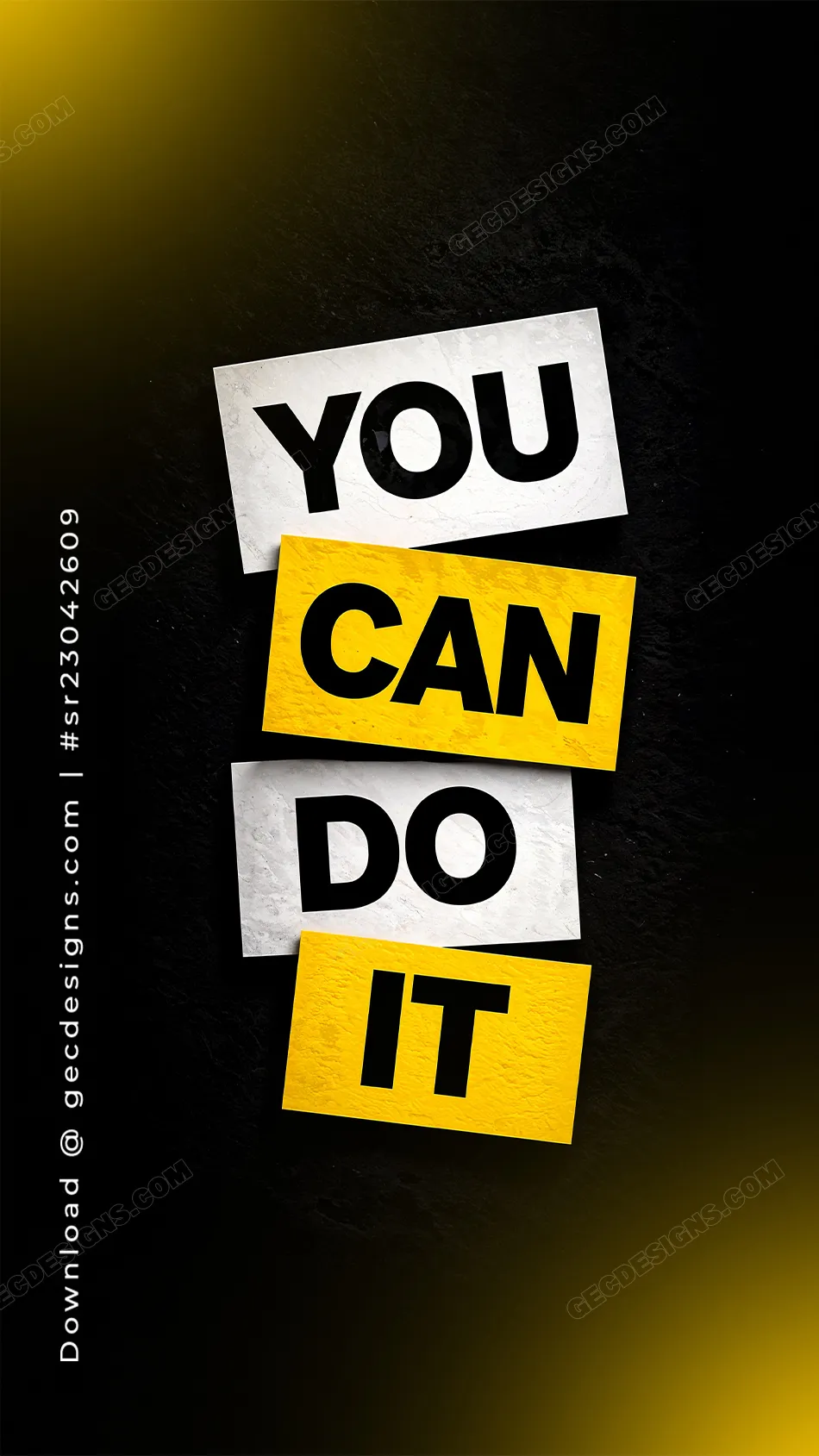 Success Mindset iPhone Wallpaper with You Can Do It Motivational Quotes Design