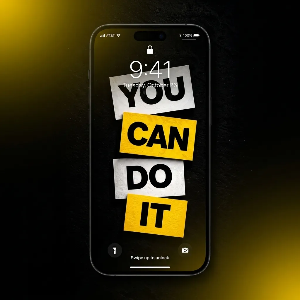 Success mindset iPhone wallpaper with you can do it motivational quotes design