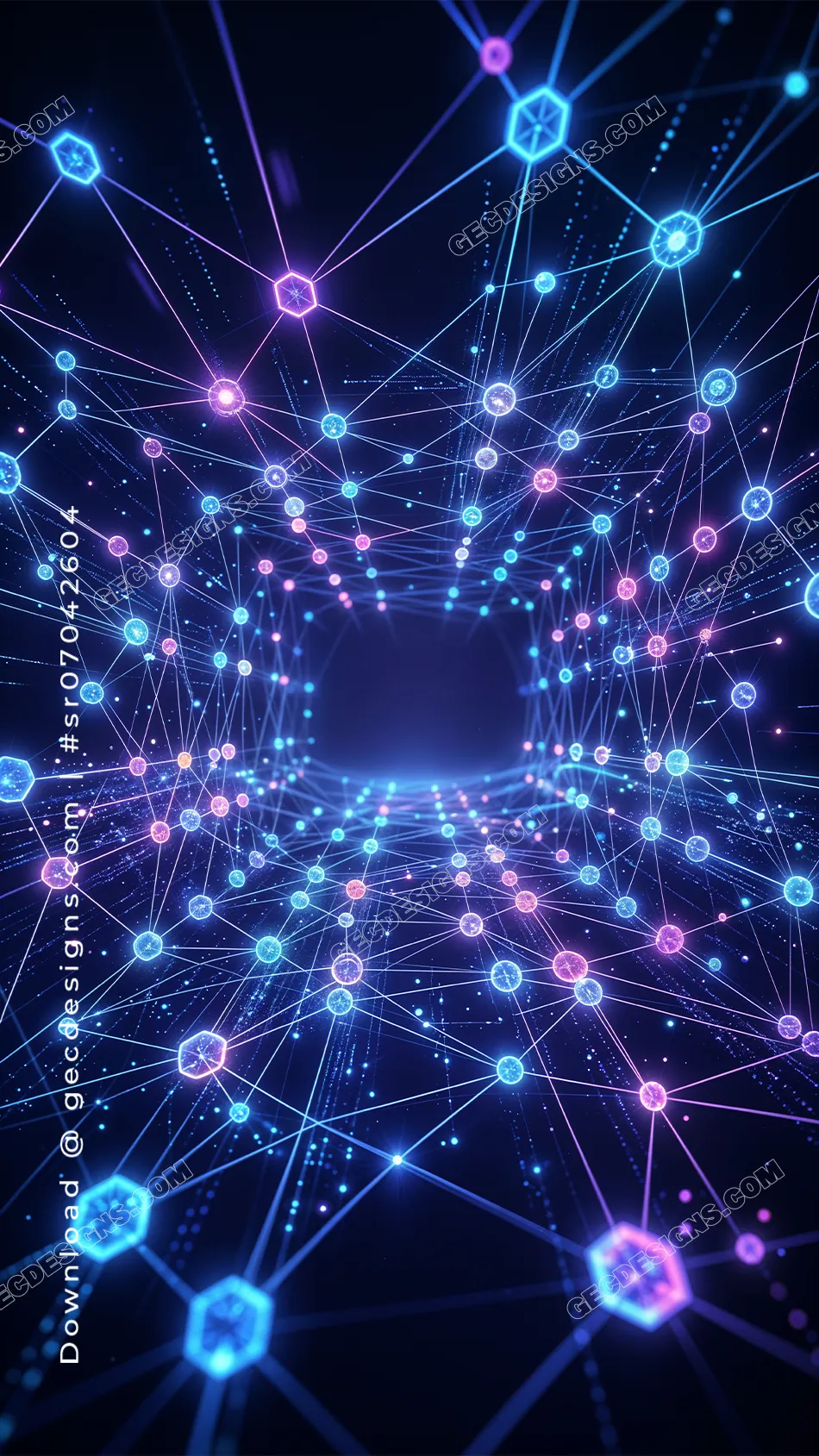 Tech Network iPhone Wallpaper Abstract Digital Data Connections Background