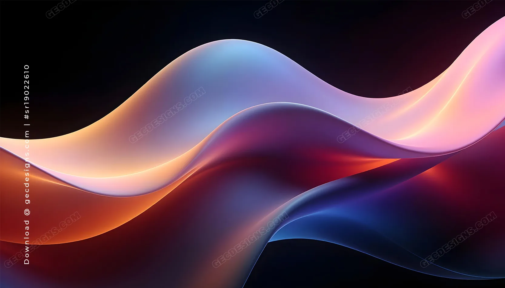 Vibrant Abstract Gradient Wallpaper with Flowing Neon Waves for desktop background