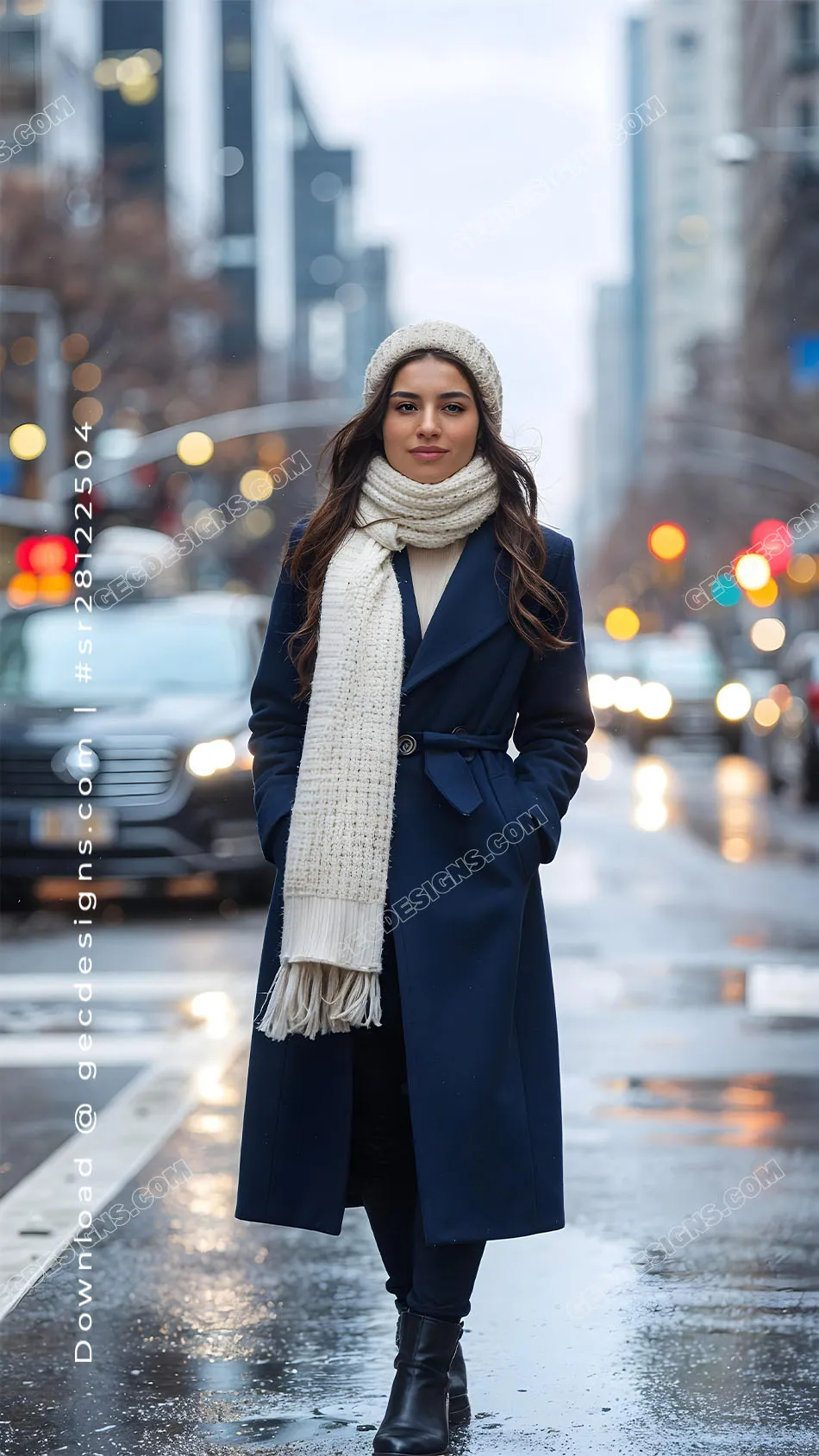 Winter Outfit Scarf for Women with Elegant City Style and Cozy Knit ...
