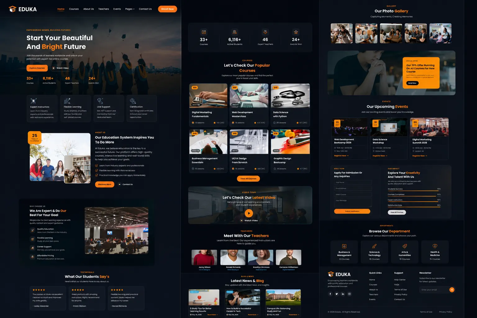 Eduka free education and online course Bootstrap 5 HTML website template mockup