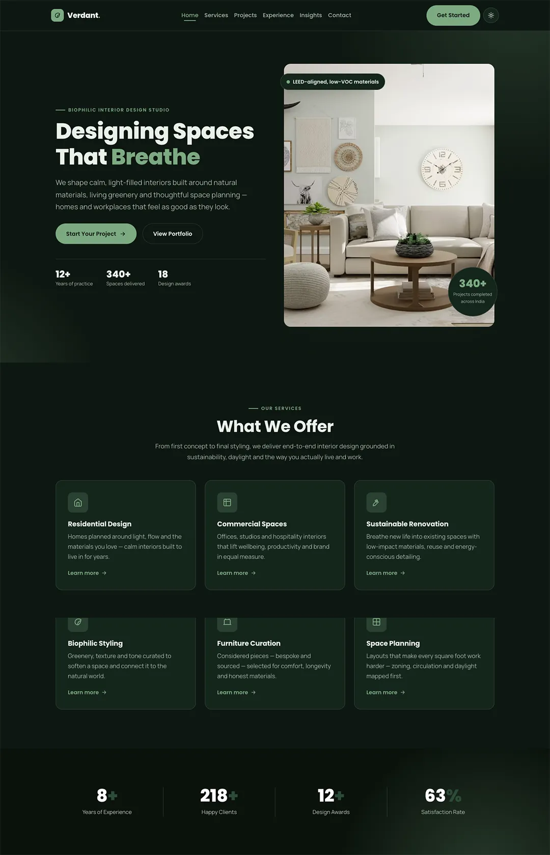 Verdant - Free Interior Design Agency Bootstrap 5 HTML Website Template