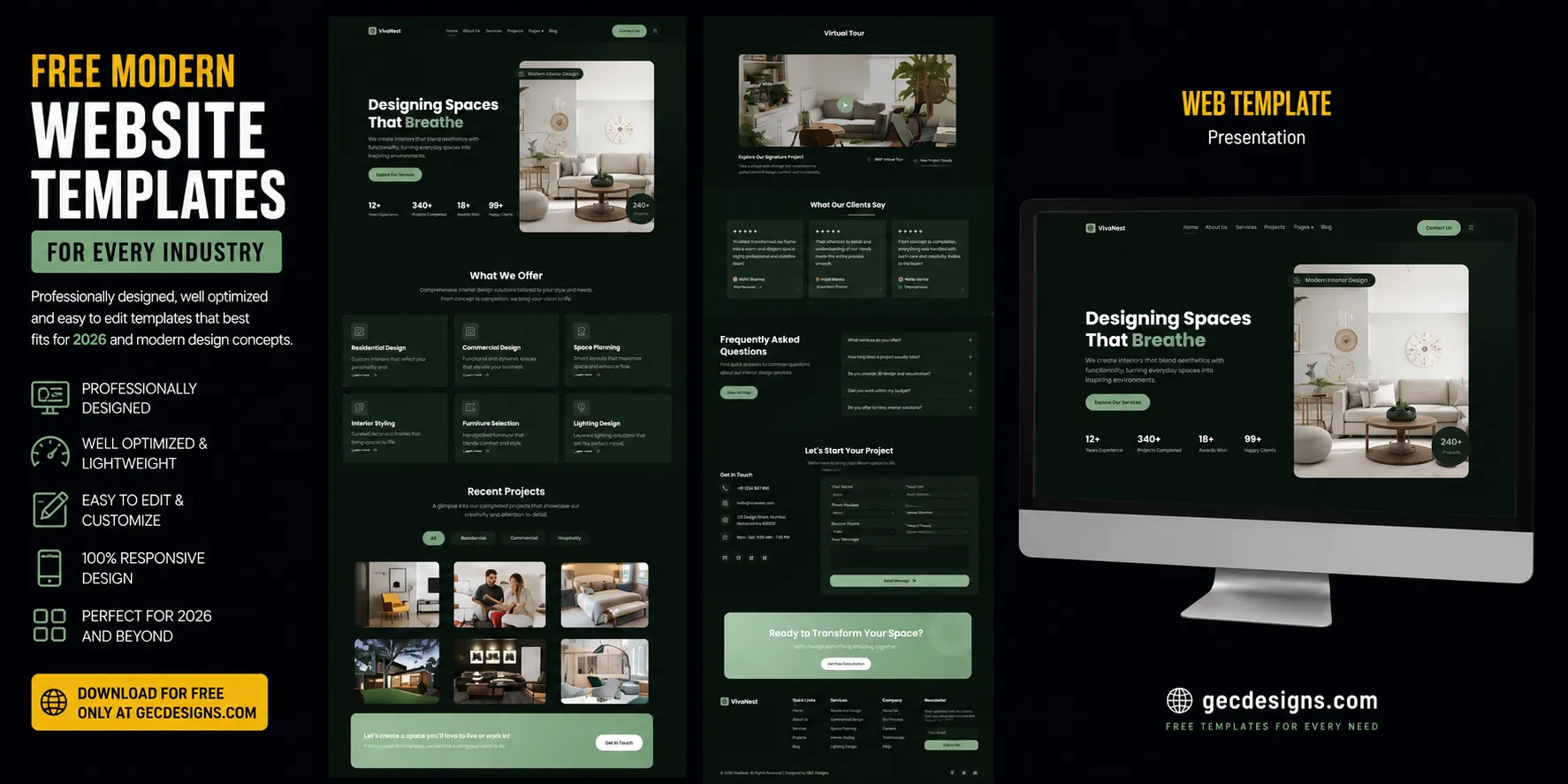 Verdant - Free Interior Design Agency Bootstrap 5 HTML Website Template